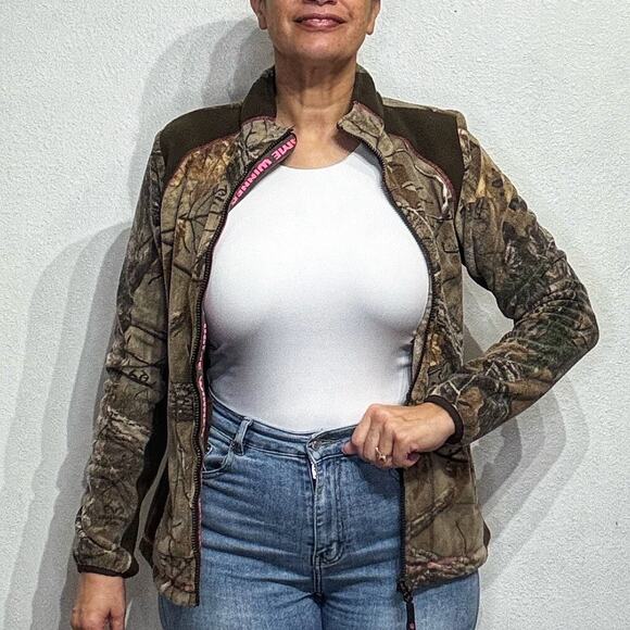 Game Winner Green Camo Full Zip Sweater Sz M - Picture 1 of 13